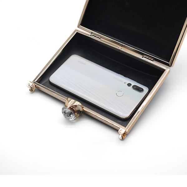 Customized Simple Rose Gold Metal Clutch Purse Frame 18*12*6cm