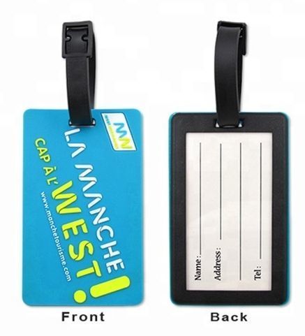 Custom Silicone Luggage Tag For Airlines Advertisement - With Name ID Card and Flexible Strap for Travel Bag or Suitcase