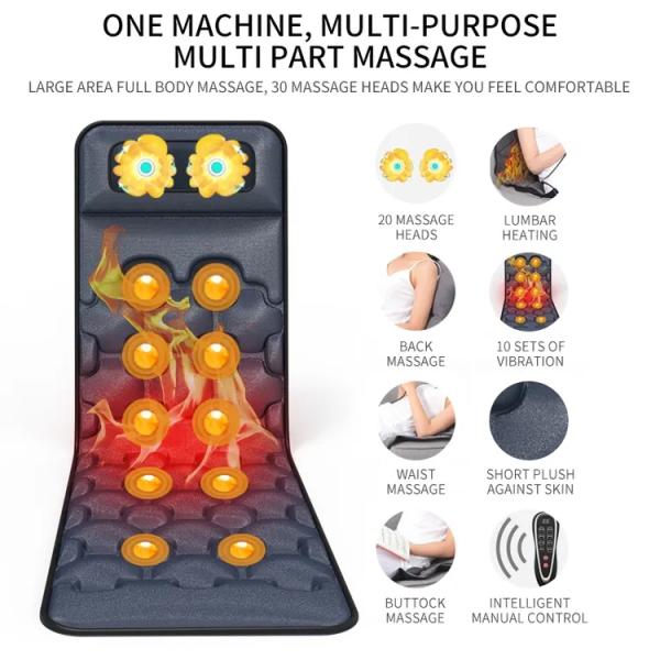 Full Body Massager Mat with 30 Vibration heads &  Therapy Heating Pad