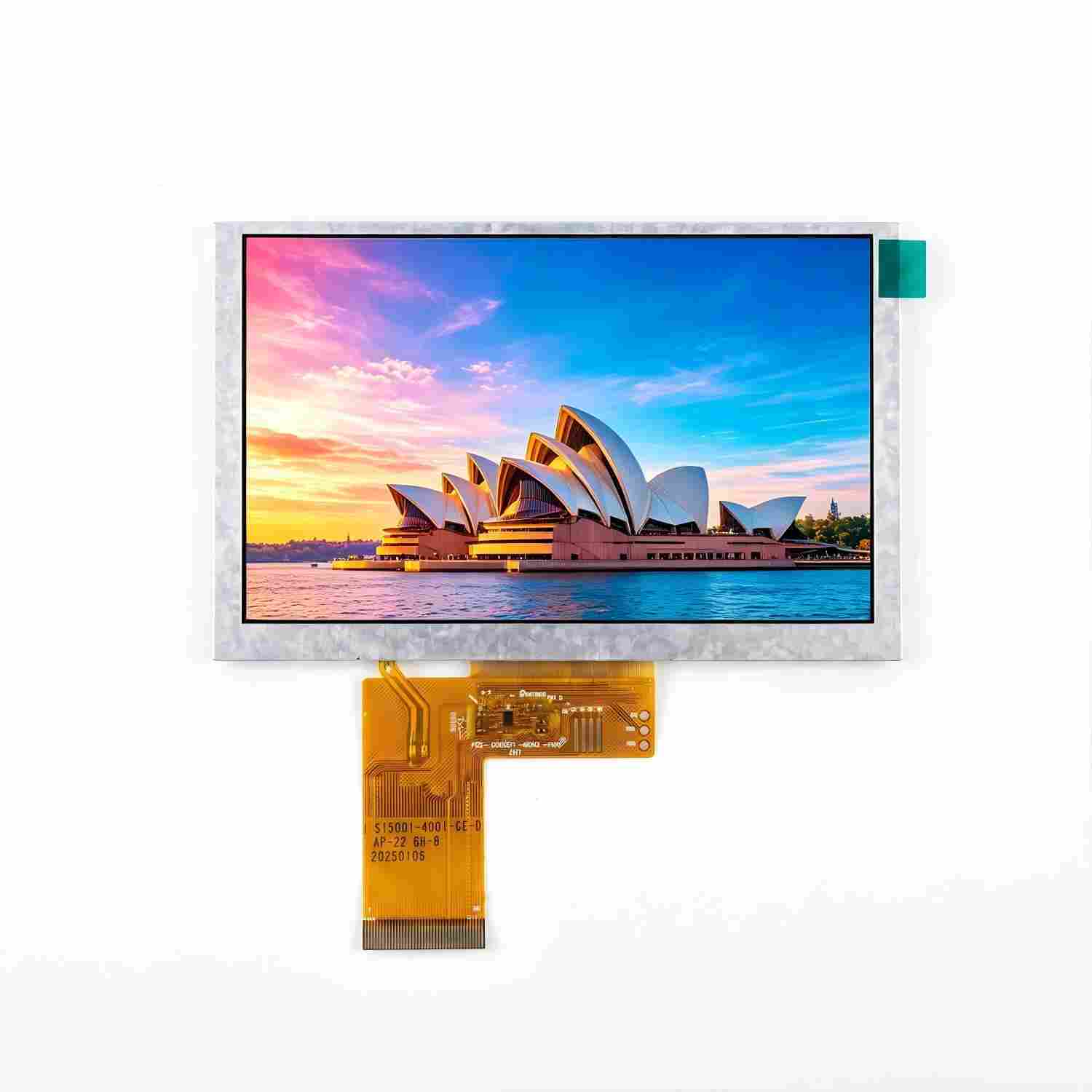 5.0 Inch 800x480 TFT LCD Module 1000 Nits 40 Pin TTL RGB Interface High Brightness Embedded Display