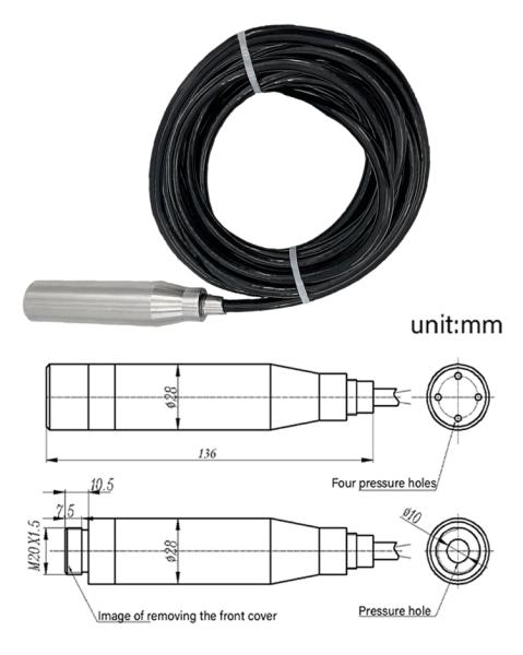 Submersible Water Level Sensor 0-15m 4-20mA 24VDC for Chemical Industry