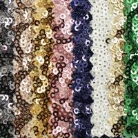 Brilhando 390 G/M Rose Sequin Fabric para vestidos da forma das mulheres