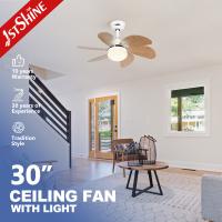 Ventilador de techo de LED pequeño y decorativo Modern 6 Wood Blade Smart Remote Control