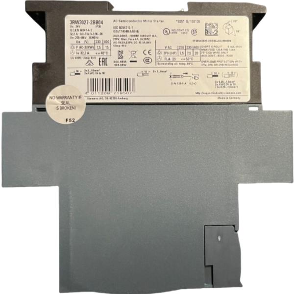 SIEMENS 3RW3027-2BB04 SIRIUS SOFT STARTER S0 32 A, 15 KW/400 V, 40 °C 200-480 V AC, 24 V AC/DC