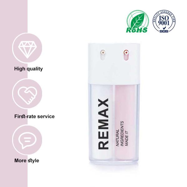 20ml X 2 Airless Pump Bottles White Pink Dual Chamber Plastic Airless Cosmetic Containers