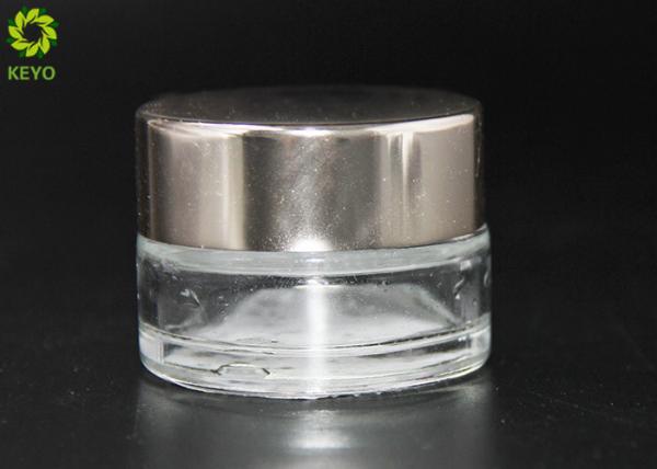Eco Friendly 15g Cosmetic Cream Jar , Clear Glass Face Cream Containers