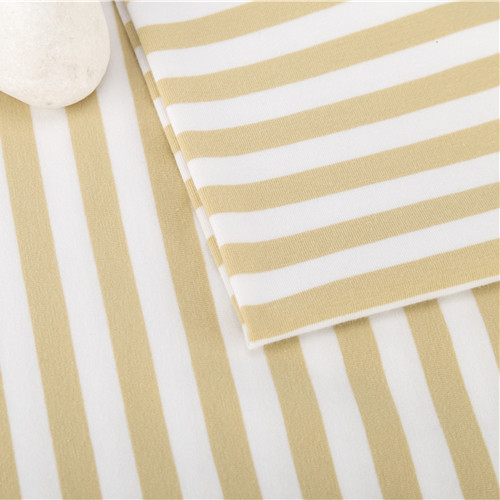 Wear Resistant Easy To Dry Striped Material Fabric Knit Style For T Shirt