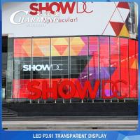 Publicité du centre commercial P3.91 Mur vidéo LED transparent 4K à l'intérieur