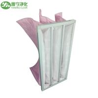 Efficacité de milieu de matériel du polyester F7 de la CAHT Hepa de logement rose de filtre/alliage d'aluminium de sac