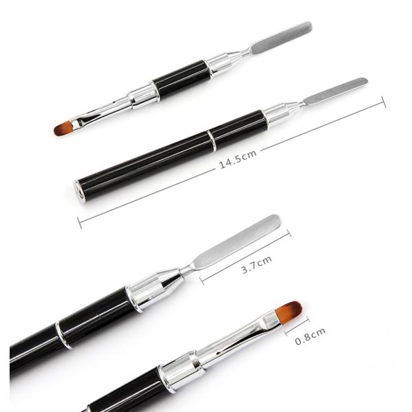 17cm Length Dual Professional Nail Art Gel Brush Set with Pure Color and Kolinsky Hair