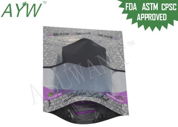 Airtight Stand Up Coffee Pouches Smell Locked Zipper, Plastic Stand Up Pouch With Metalized Liner