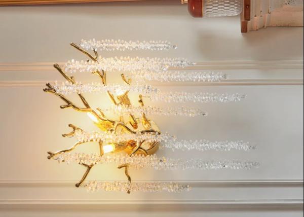 Post-modern light luxury personality villa model room living room dining room bedroom lamp creative tassel branch crystal chandelier