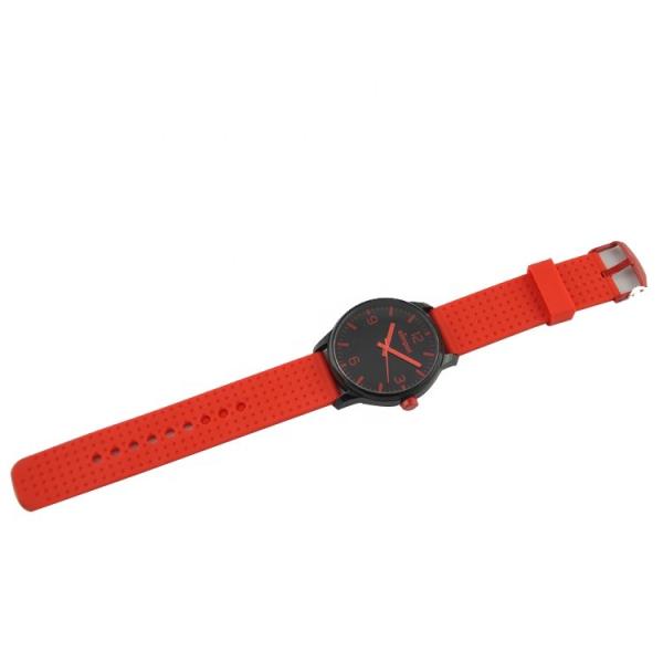 Complete Calendar Silicone Sports Watch With Rubber Bands Black Alloy Case