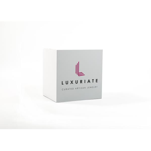 CMYK Rigid Candle Boxes , Embossing Shoulder Neck Box With Lift Off Lid