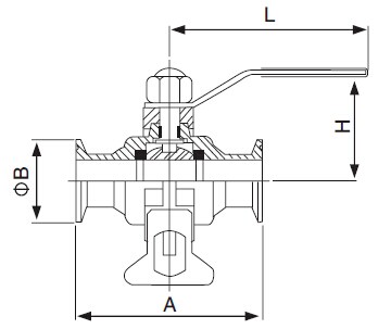 Stainless Steel  Tri Clamp Ball Valve Non Retention For Food Pharmaceutical