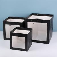 Sacs cadeaux noirs élégants avec fenêtre transparente, sacs en papier kraft de qualité supérieure avec poignée, pour emballage de luxe