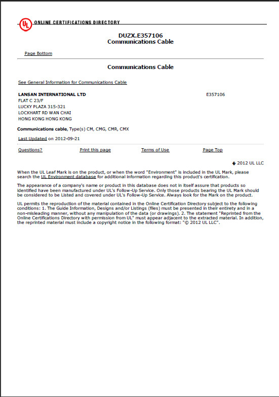 SHENZHEN LIANXUN HIGH-TECH CO., LTD.& LANSAN INTL LIMITED Сертификации