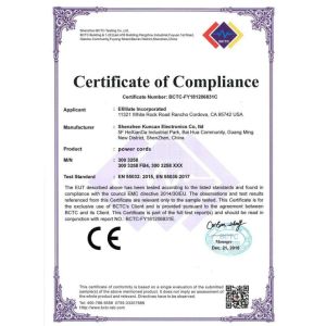 Shenzhen Kuncan Electronics Co., Ltd. Certifications