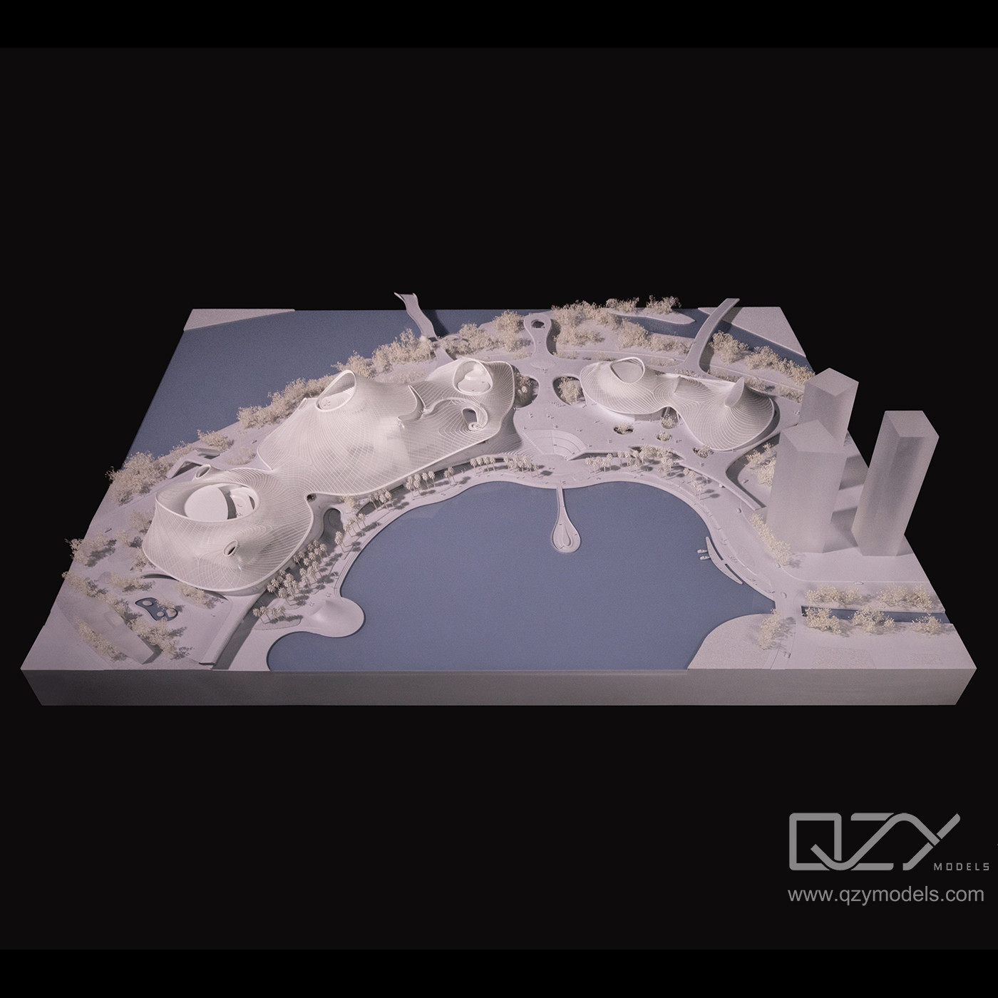 1:300 Scale Architectural Model | MAD Architects Foshan Nanhai Art Center Curved Building Exhibition Model