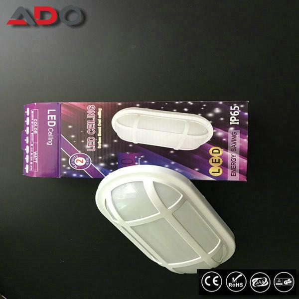 White PP ABS ROHS 20 W Bathroom LED Oval Bulkhead Lamp