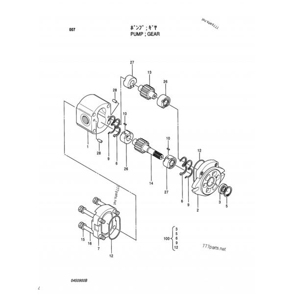 Экскаватор ХПВ0102 КОМАТСУ разделяет насос пилота непосредственного впрыска ЗС200 ЗС230 ЭС200-5