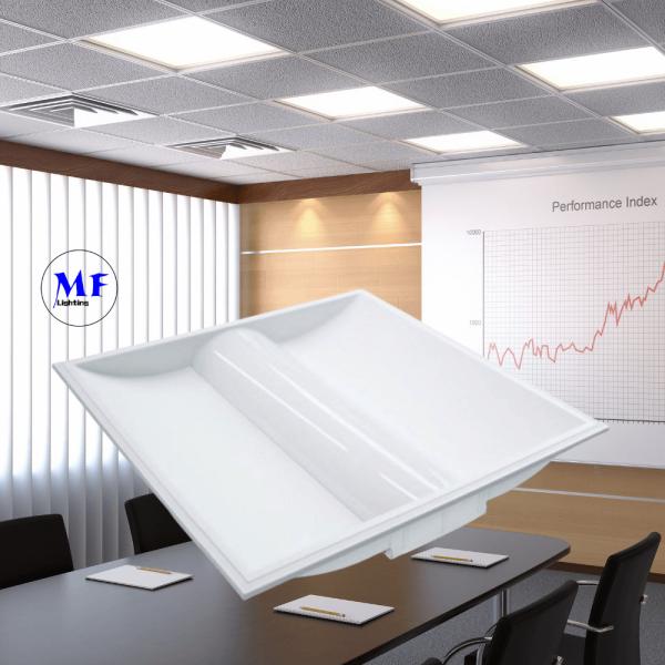 Commercial Lighting LED Panel Light Ceiling Troffer Light Fixtures 50W 2*4FT Flame-Retardant Anti Glare Dimmable Ceiling