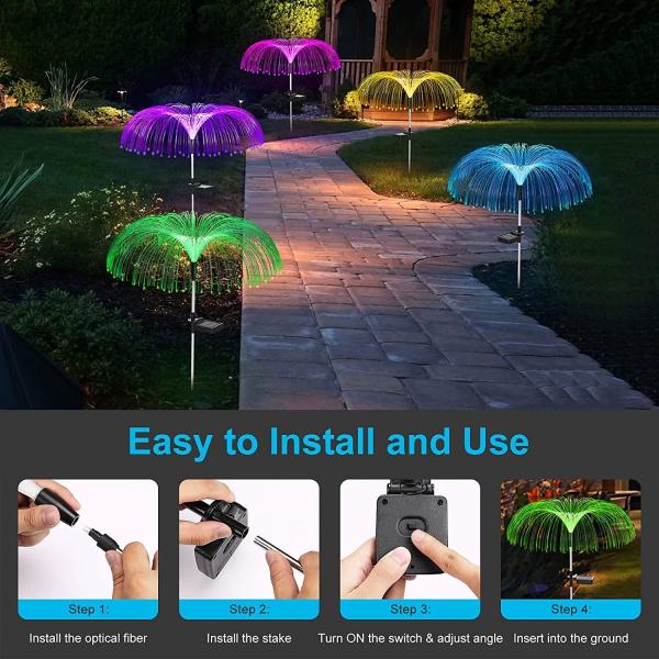 Atmosphere Decorative Lights for Waterproof Villa Area LED Fiber Optic Jellyfish