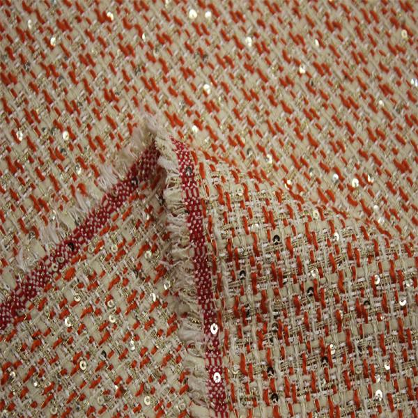 Stock a Roll Wholesale Luxury New Design 100 Polyester Yarn Dyed Tweed Fabric for Autumn and Winter Women's Coat Clothing