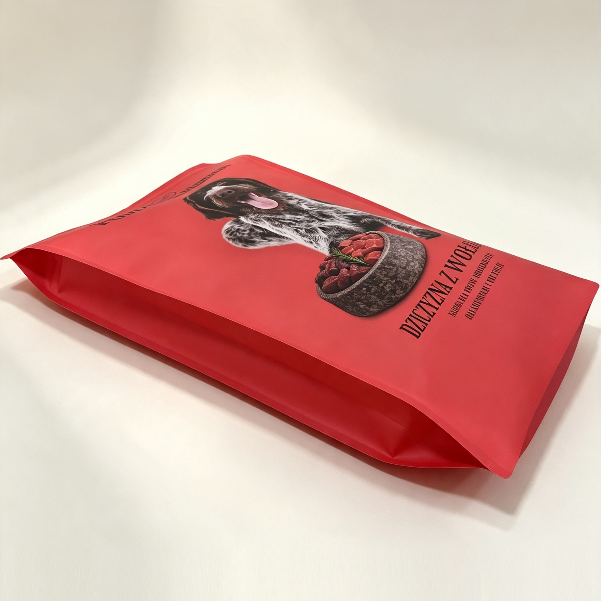 12kg Digital Printed Quad Seal Dog Food Packaging Bag | High Barrier Resealable Zipper Large Format Pet Food Stand Up Pouch OEM Custom Printed Dog Feed Packaging