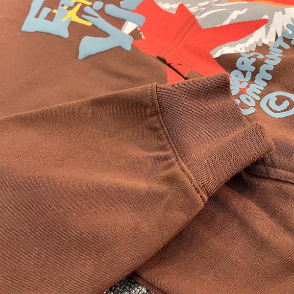 Impresión en 3D de algodón 100% marrón 500 Gsm Pullover de peso pesado de gran tamaño Francés Terry Puff Impresión Hoodie hombres