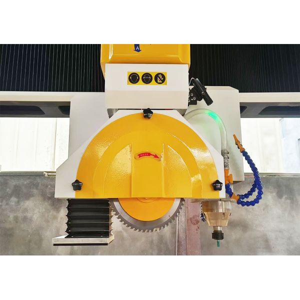 ZEUS 220V 380V CNC Bridge Cutting Machine 4+3 Axis Stone Granite Processor 15KW+7.5KW+750W 3200mm Max Length