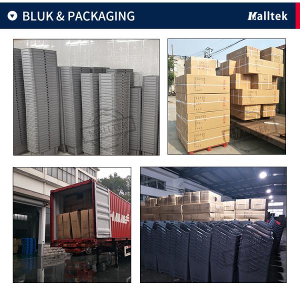 43L емкость супермаркет телескопическая ручка пластиковые корзины с колесами