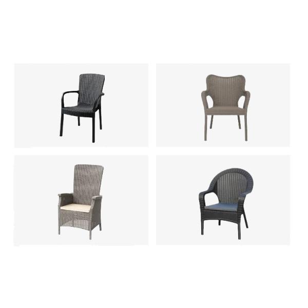 Garden Chair for Outdoor Furniture Plastic High Back Coffee Dining Arm Chair in Patio