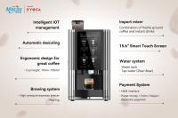 Aço inoxidável 304 máquina de venda de café espresso comercial 57kg