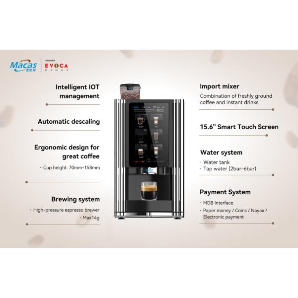 Нержавеющая сталь 304 Коммерческая машина для продажи кофе-эспрессо 57 кг