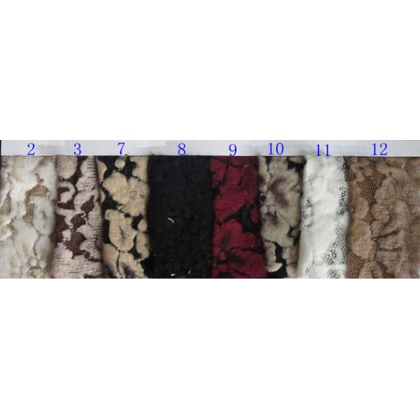 White Flower Brushed Lace Stretchable , Rayon Nylon Spandex Fabric CY-LQ0003