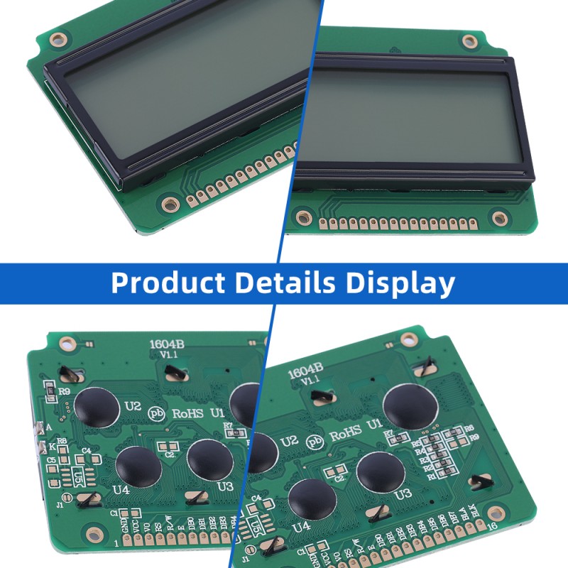 Cyrillic Gray Film 1604B Liquid Crystal Display 16PIN ST7066U Character LCD Screen Quality Assurance