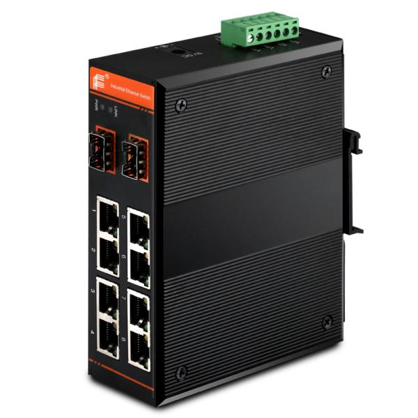 Gigabit Ethernet Managed PoE Switch , 8x10/100Base-TX + 2x1000Base-FX SFP / 8xPoE