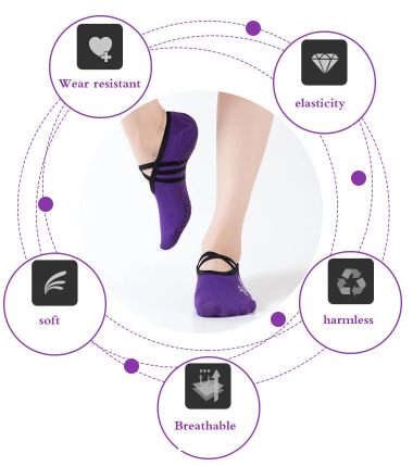 Spandex / Polyester Yoga Grip Socks For Promotional Gift Anti - Bacterial