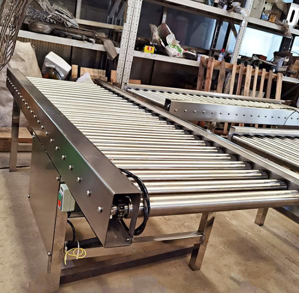 Belt Speed 0-10 m/min Roller Conveyor Line for Green Factories Frame Width 500 mm Customized