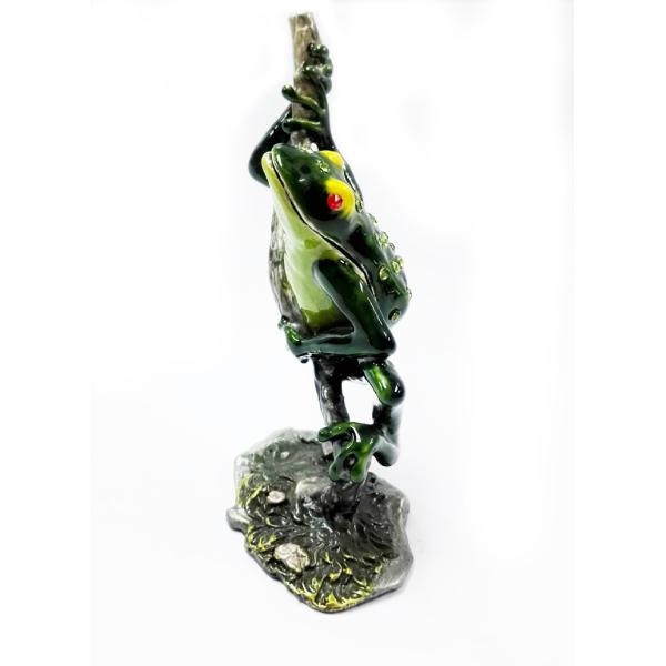 New design home decorative box metal cute green frog jewelry decorative box