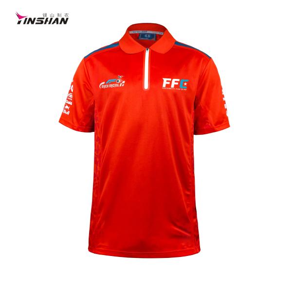 Tipo de roupa esportiva de corrida de motocicletas de automóveis camisa de pólo personalizada com ilustrações personalizadas