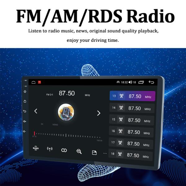 Android Auto 10.0 Car Radio TS18 Double Stereo with GPS Navigation and FM Transmitter