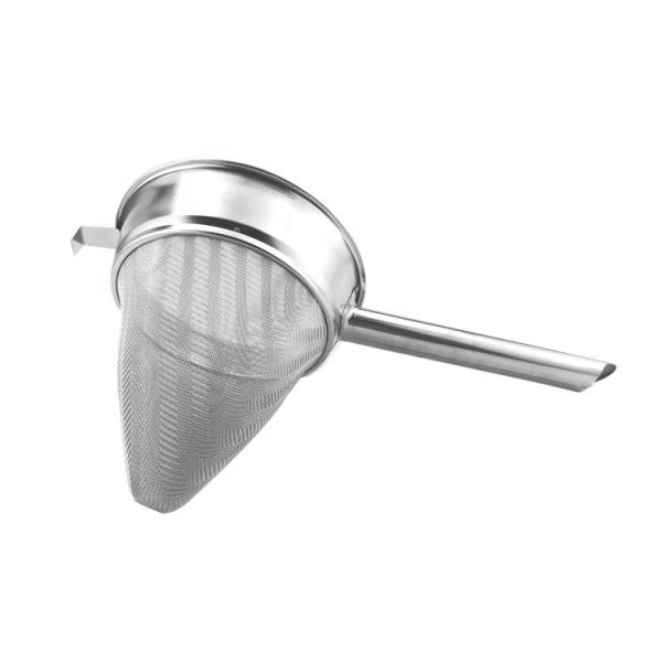 8/10 Inch Commercial Colander Steel Mesh Filter Stainless Steel China Cap Strainer Notch Wire Filter For Restaurant Filt