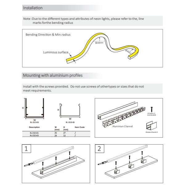 2323 Free Bend Silicone 3D Neon Light Strip 24V 2700K 3000K 4000K 6500K