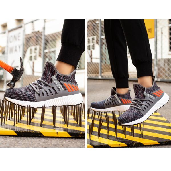 Breathable Flying Knit Work Shoes Comfortable Safety Shoes Kevlar Midsole Steel Toe EVA Sole