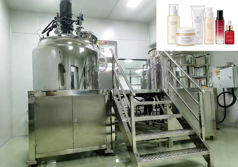 500L Fixed Type Liquid Soap Vacuum Homogenizer Emulsifier Mixer for Cosmetics