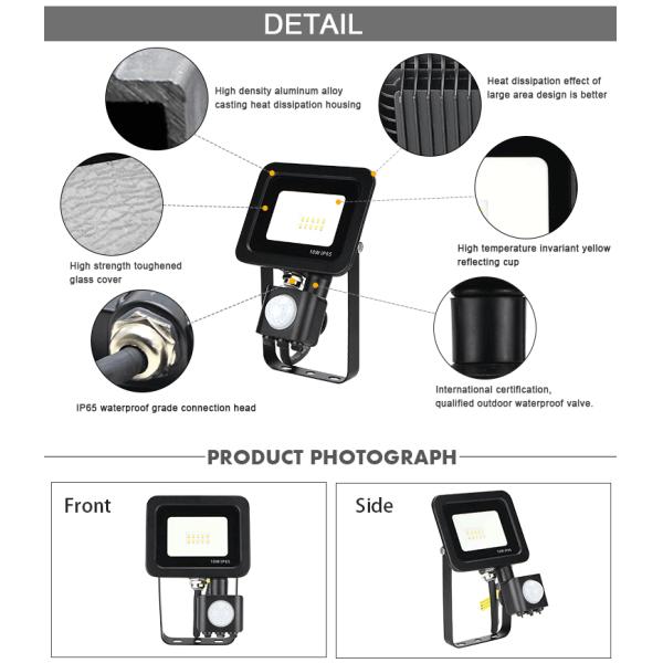 Алюминиевые ультра тонкие света потока СИД датчика 10w на открытом воздухе