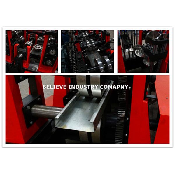 Automatic Adjustable C Purlin Forming Machine Pre - Cutting Type CE Certificated