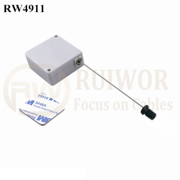 RW4911 Square Ratcheting Retractable Tether Plus Stop Function Plus M6x8MM /M8x8MM Or Customized Flat Head Screw End